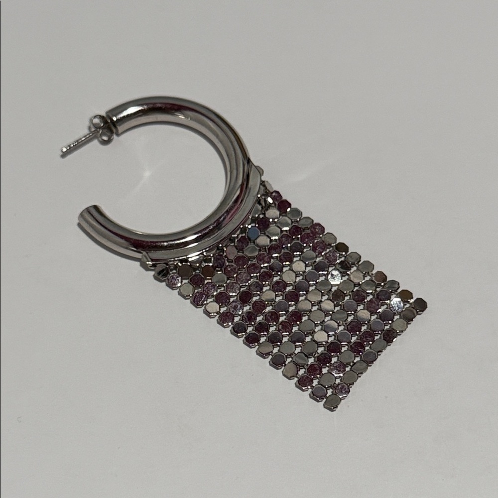 NIB Rabanne mesh chainmail dangling single earring